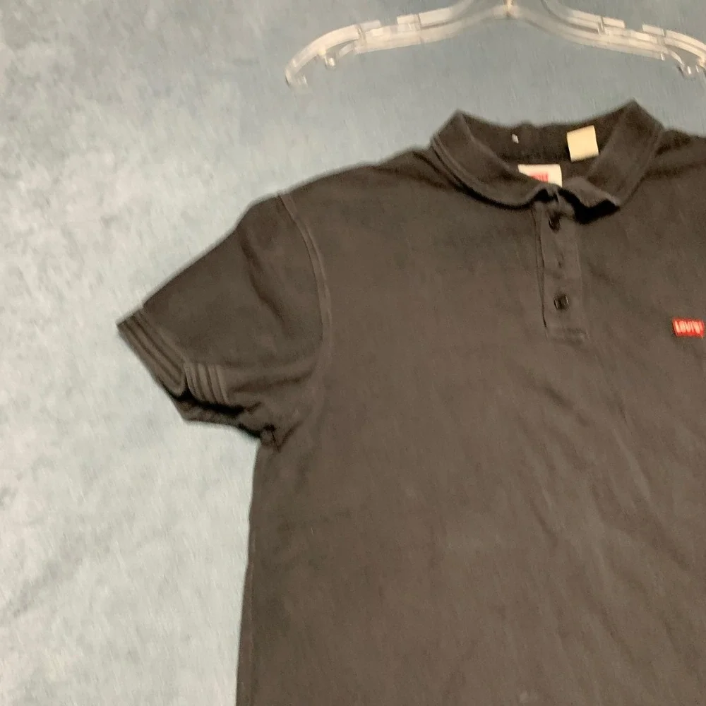 Levi's Polo Shirt Mens Large Black Golf Performance Short Sleeve Golf Tennis